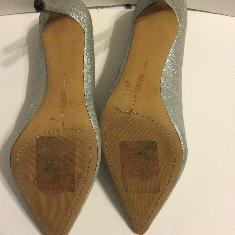 Vince Camuto Womens Silver Glitter Heels Pumps Dressy Wedding Party Size 11 - Picture 8 of 8